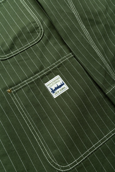 Pinstripe Chore Jacket - Dark Green