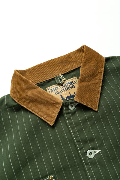 Pinstripe Chore Jacket - Dark Green