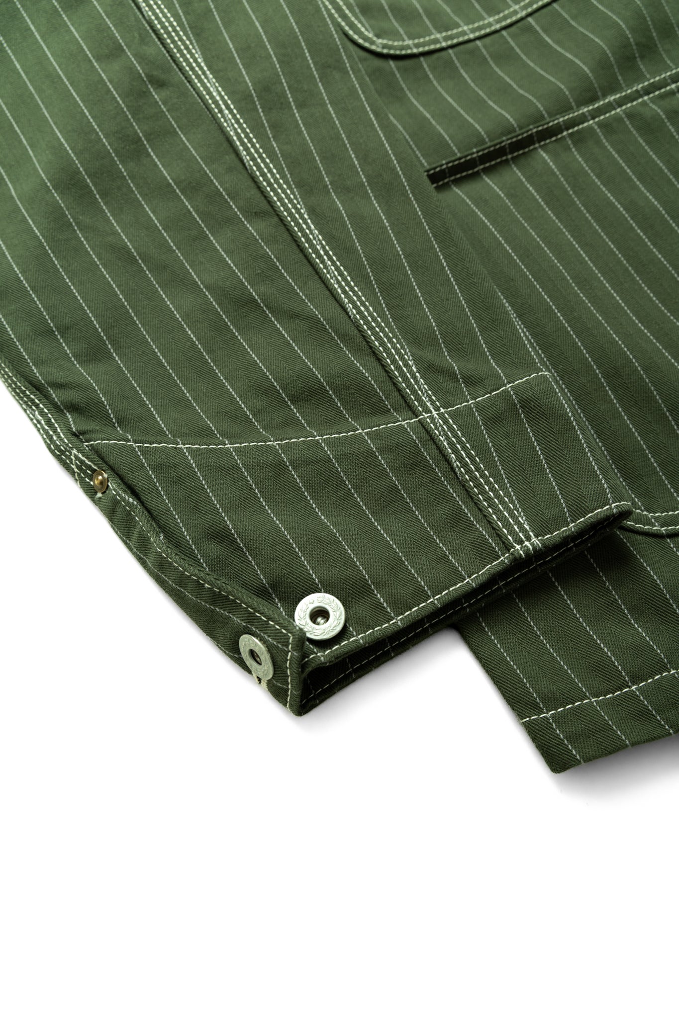Pinstripe Chore Jacket - Dark Green