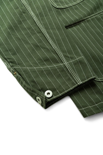 Pinstripe Chore Jacket - Dark Green