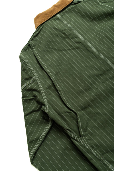 Pinstripe Chore Jacket - Dark Green
