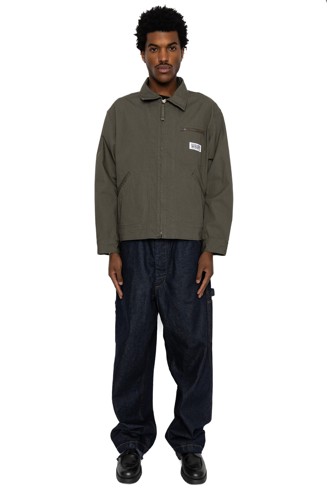 EG WORKADAY Short Jacket Heavyweight Cotton Ripstop - Olive – BLUE