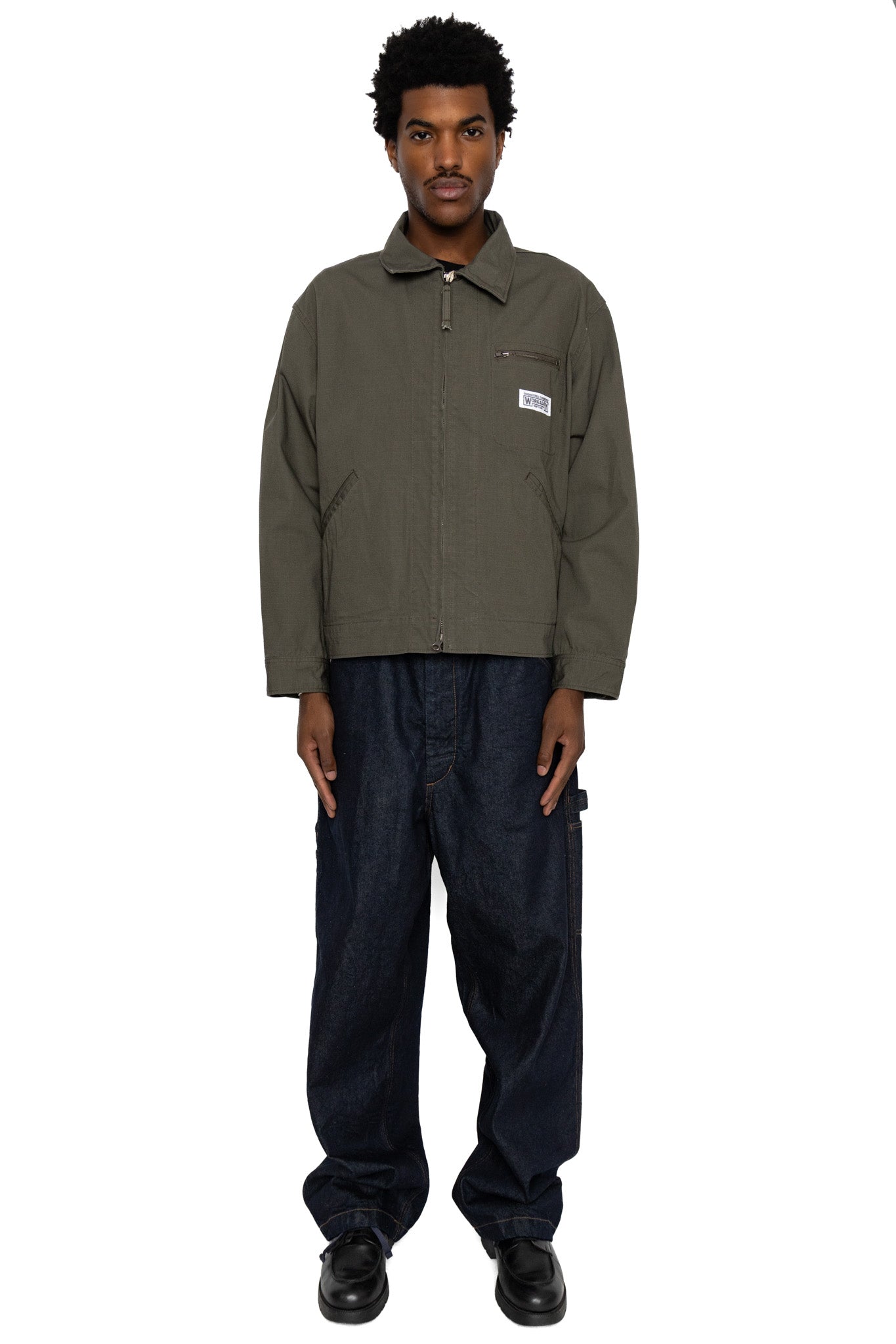 Short Jacket Heavyweight Cotton Ripstop - Olive