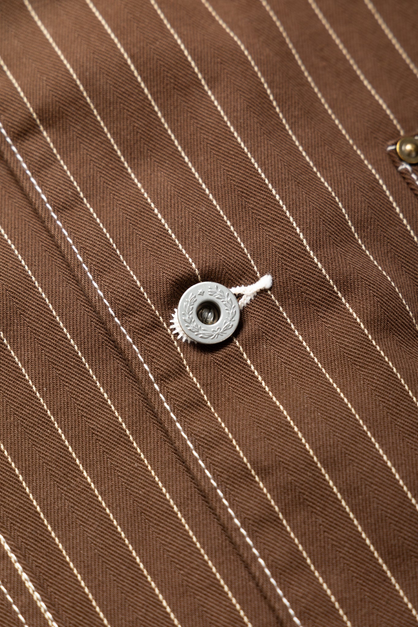 Pinstripe Chore Jacket - Brown