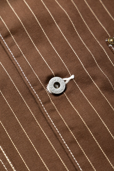 Pinstripe Chore Jacket - Brown