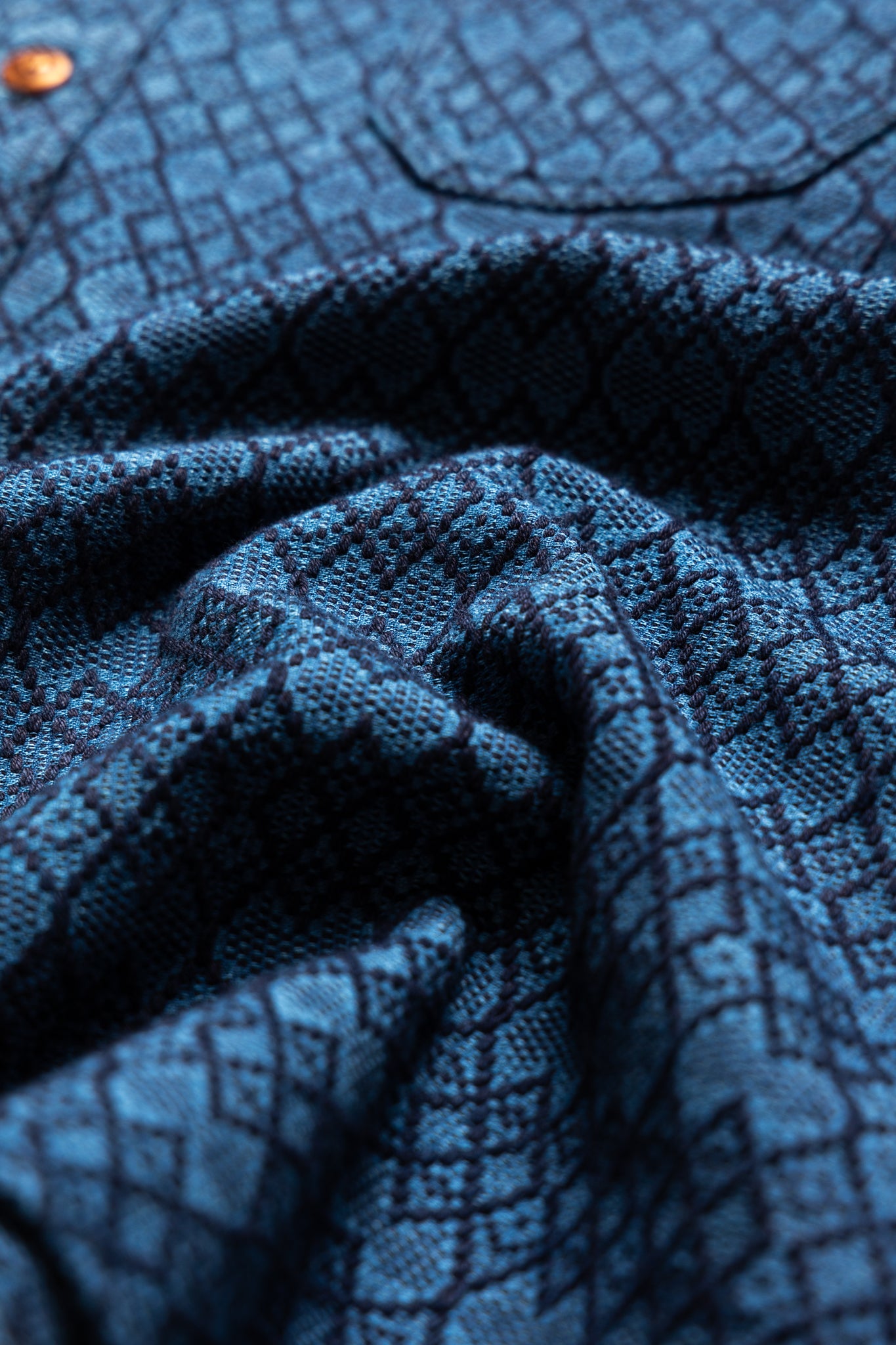 Indigo Sashiko Dobby Shirt - B