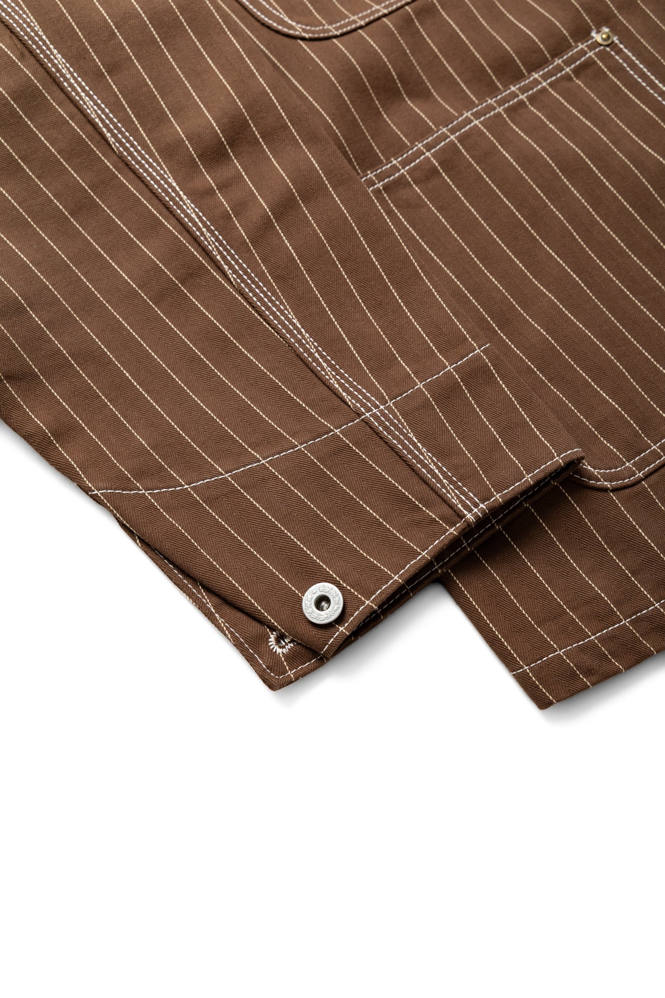 Pinstripe Chore Jacket - Brown