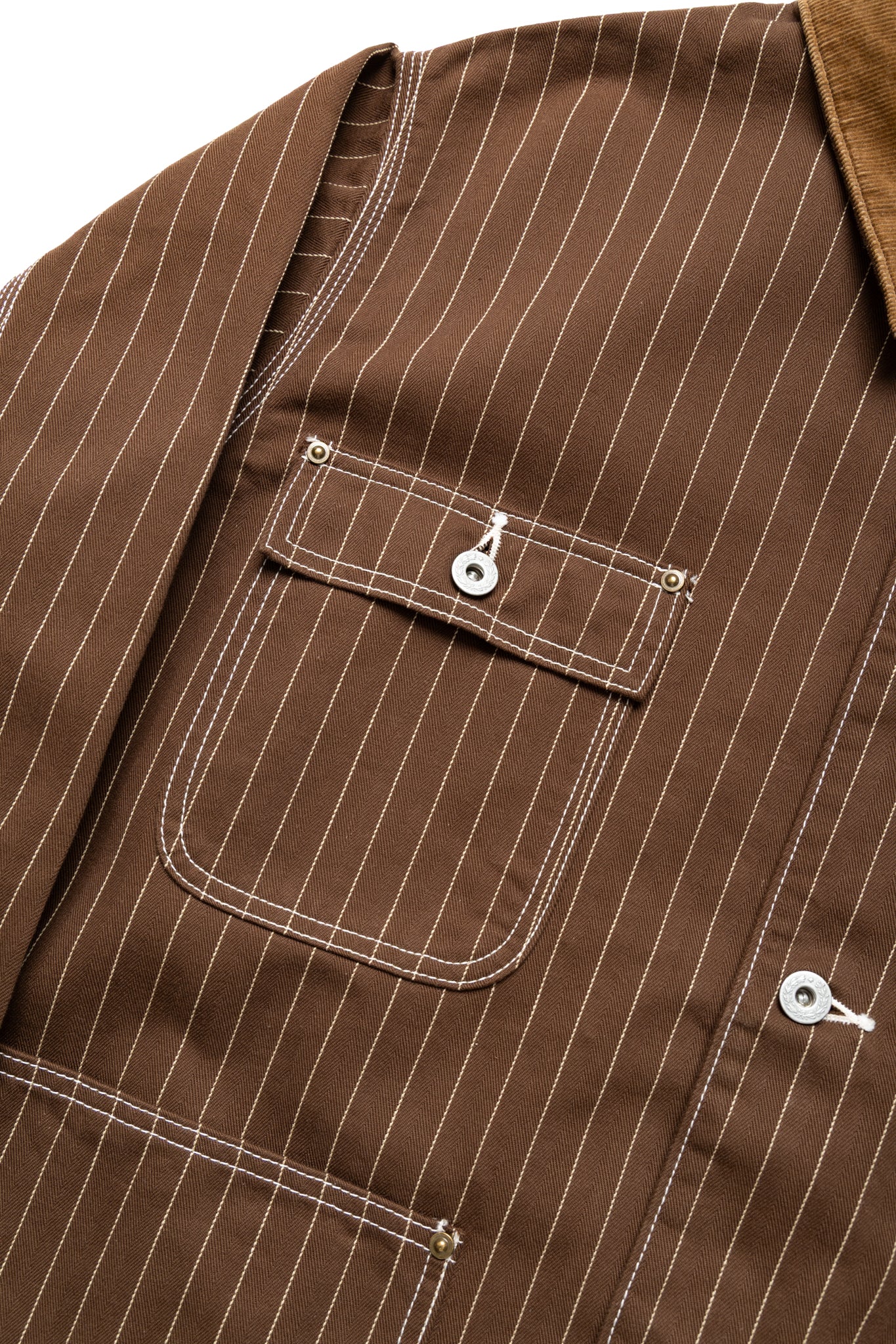 Pinstripe Chore Jacket - Brown