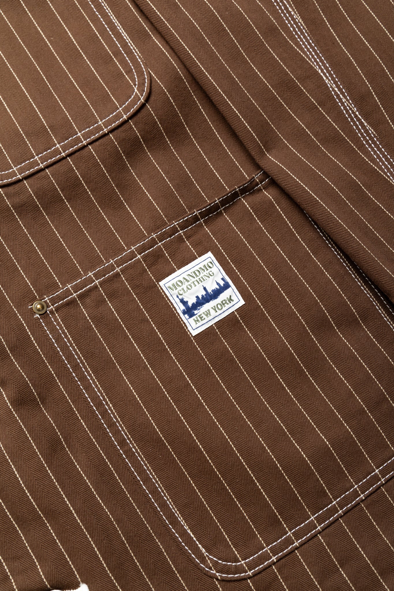 Pinstripe Chore Jacket - Brown