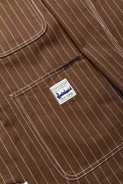 Pinstripe Chore Jacket - Brown