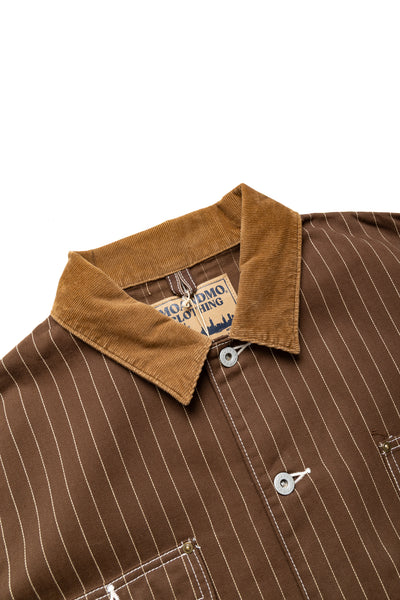 Pinstripe Chore Jacket - Brown