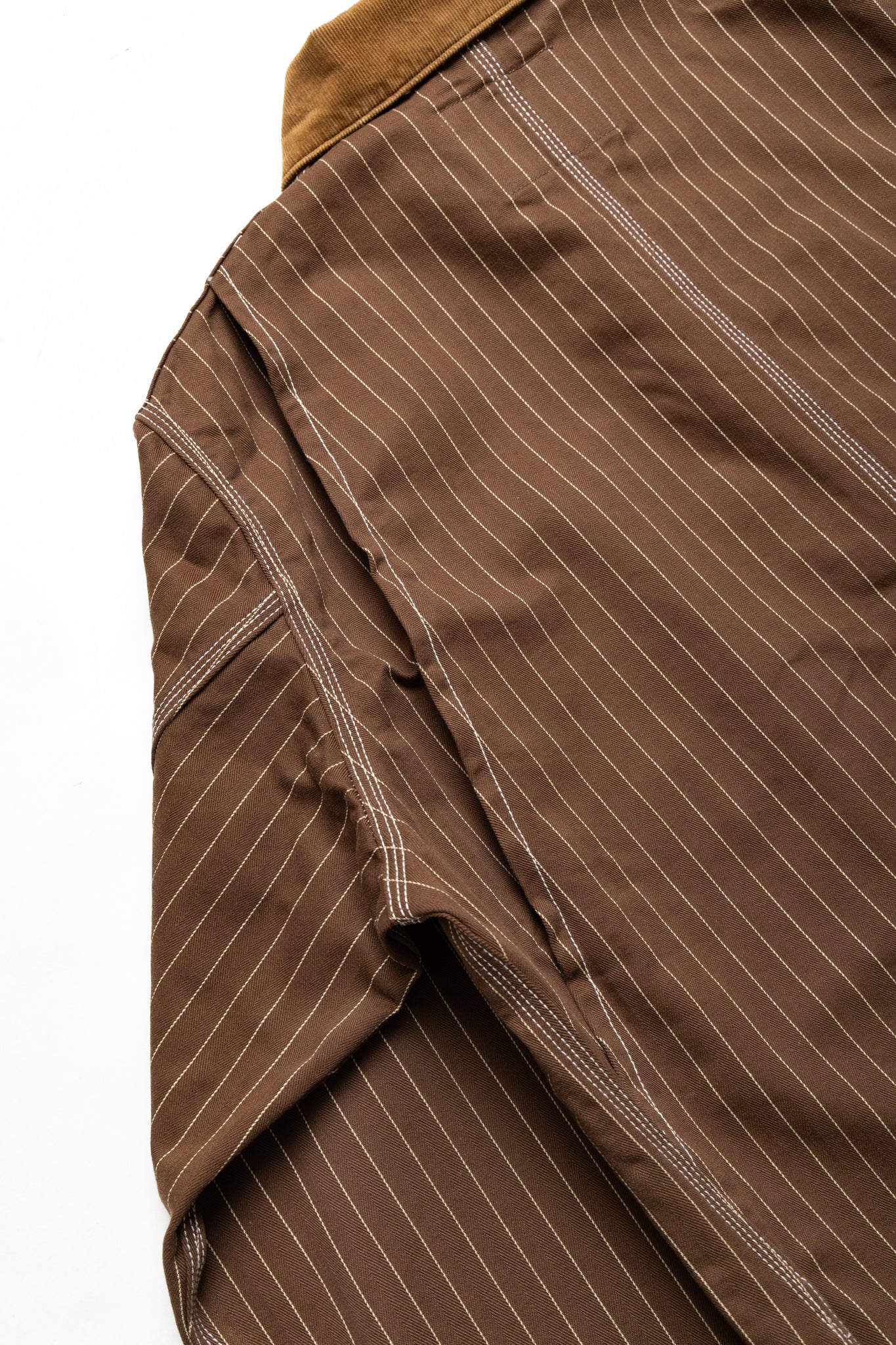 Pinstripe Chore Jacket - Brown