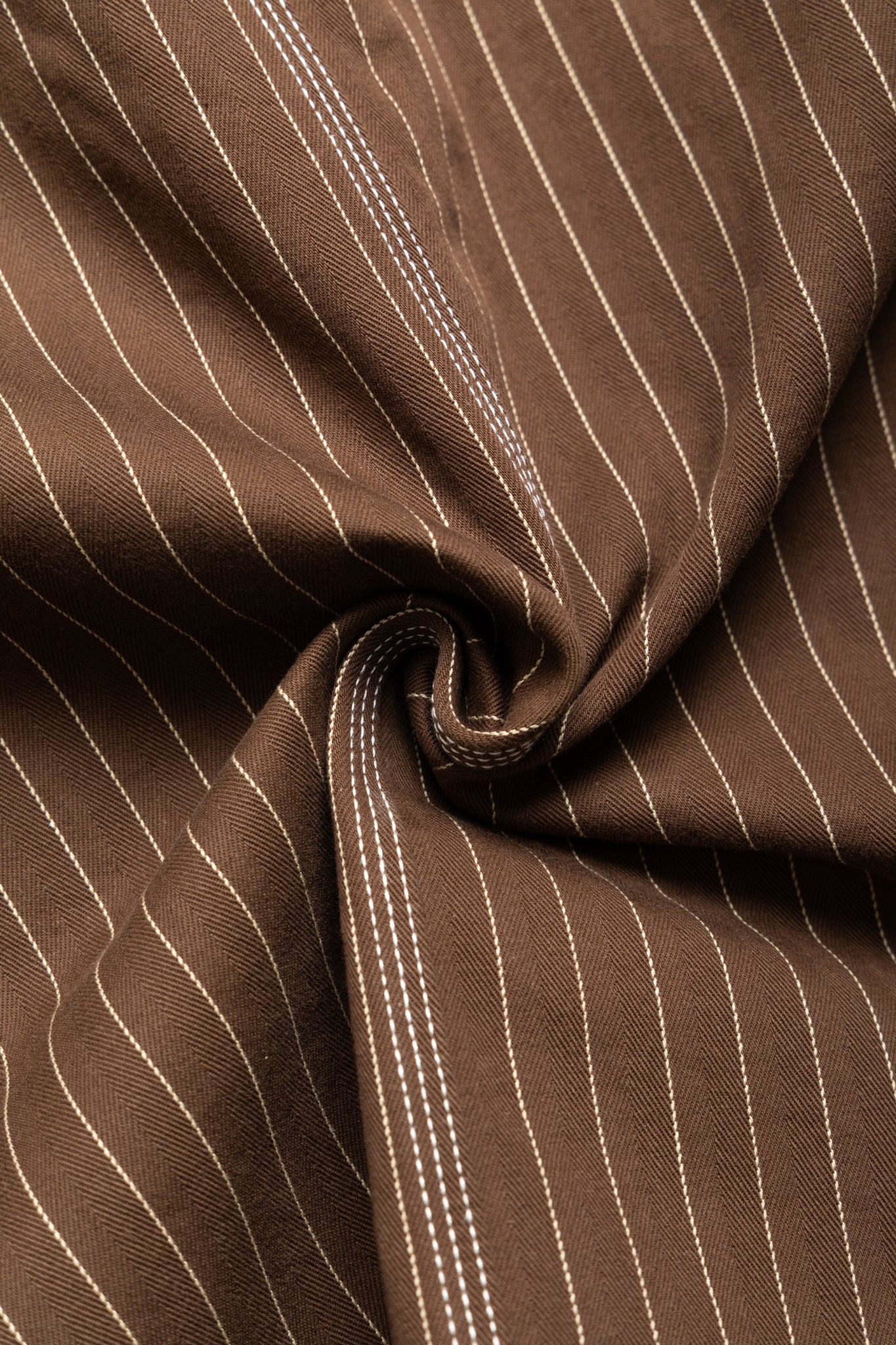 Pinstripe Chore Jacket - Brown