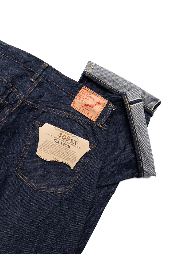OrSlow 105XX THE 1950S Selvedge Denim - One Wash – BLUE IN GREEN SOHO