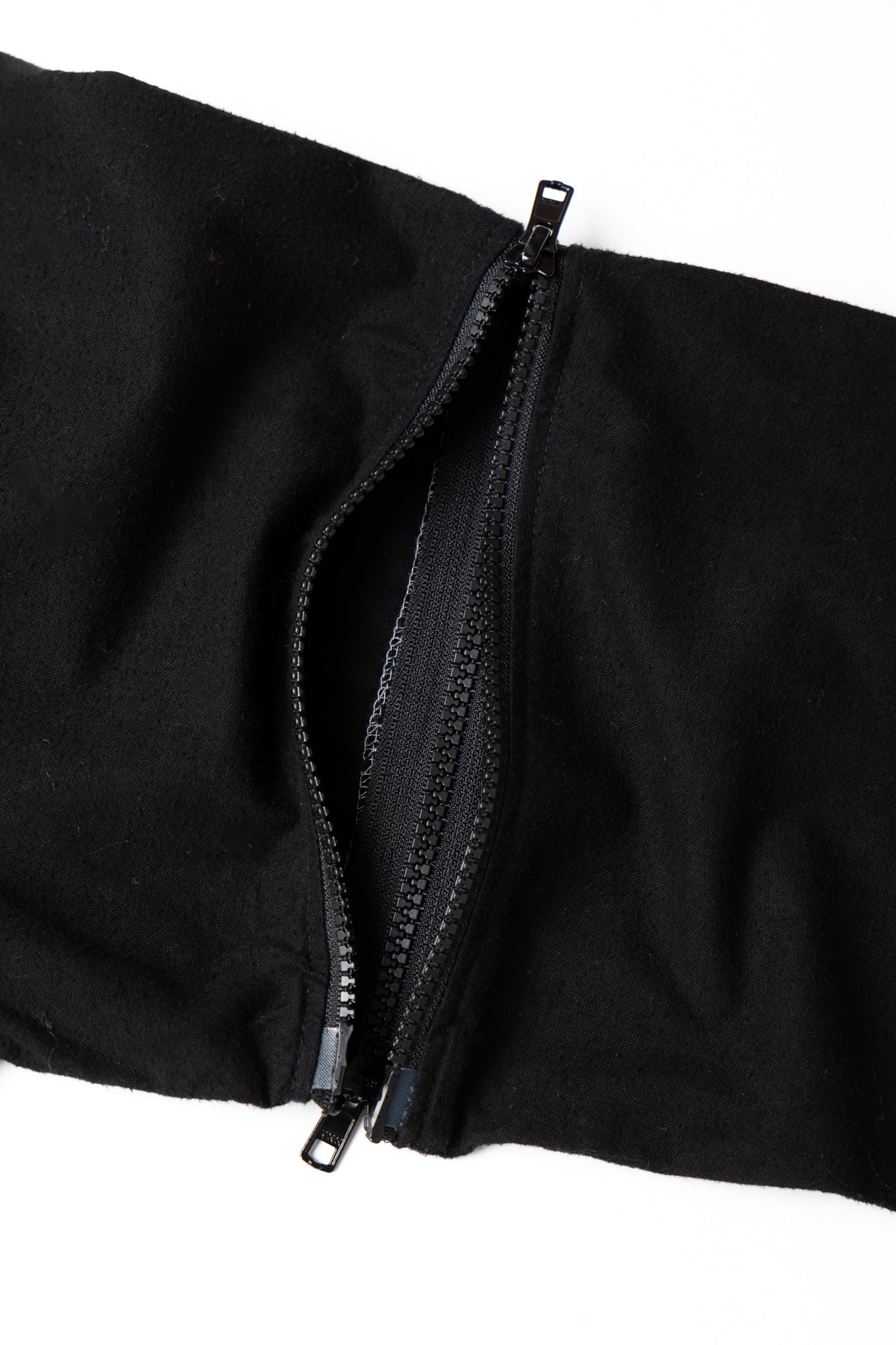 [Rebuild by Needles] Flannel Shirt -> 7 Cuts Zipped Wide Shirt Over Dye - Black