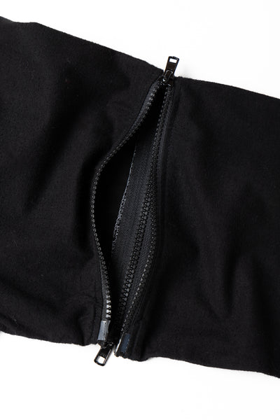 [Rebuild by Needles] Flannel Shirt -> 7 Cuts Zipped Wide Shirt Over Dye - Black