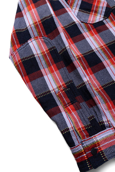 Indigo Rope Dyed Heavy Flannel Shirt - Purple