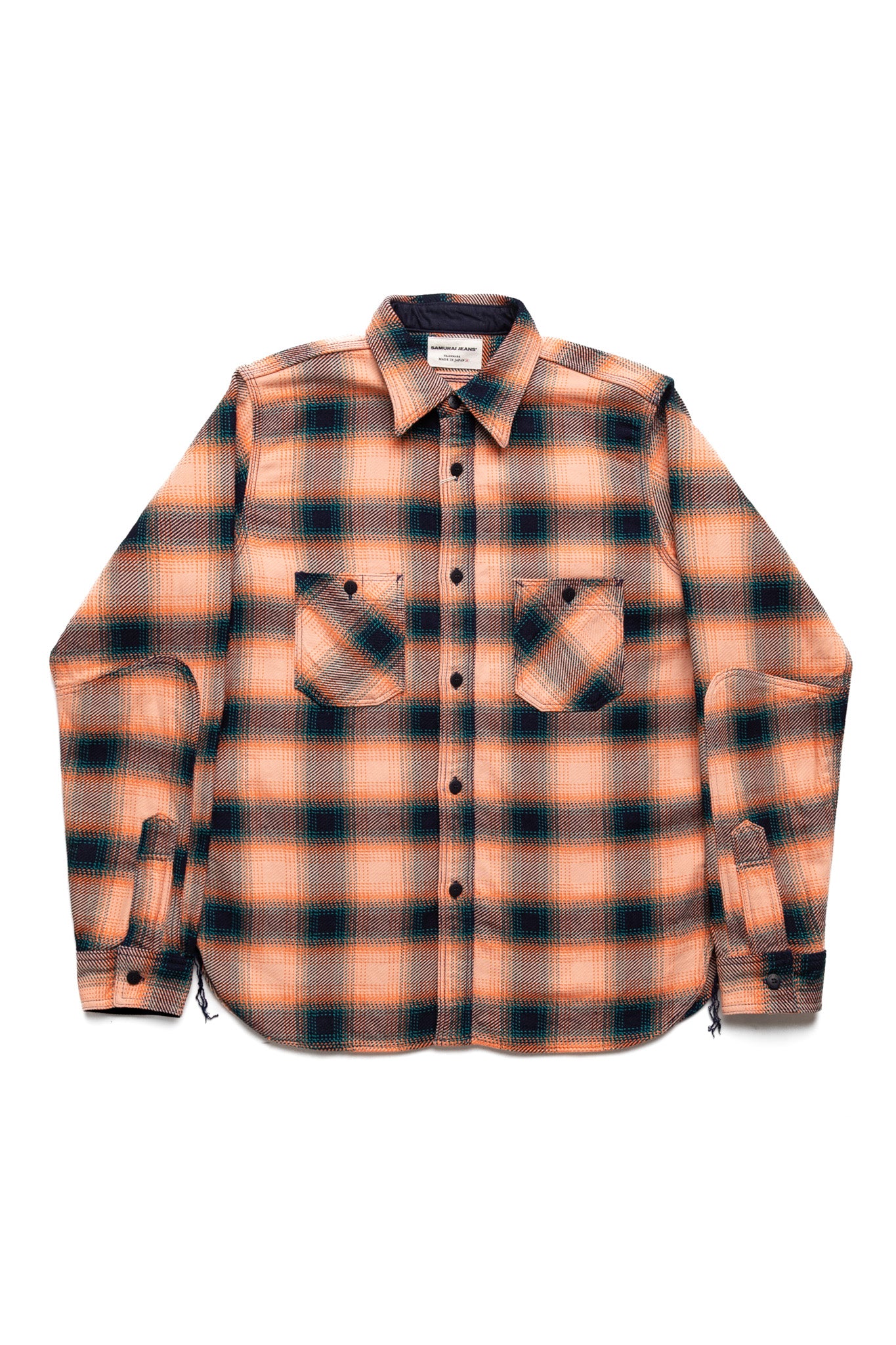 Indigo Rope Dyed Heavy Flannel Shirt - Pink