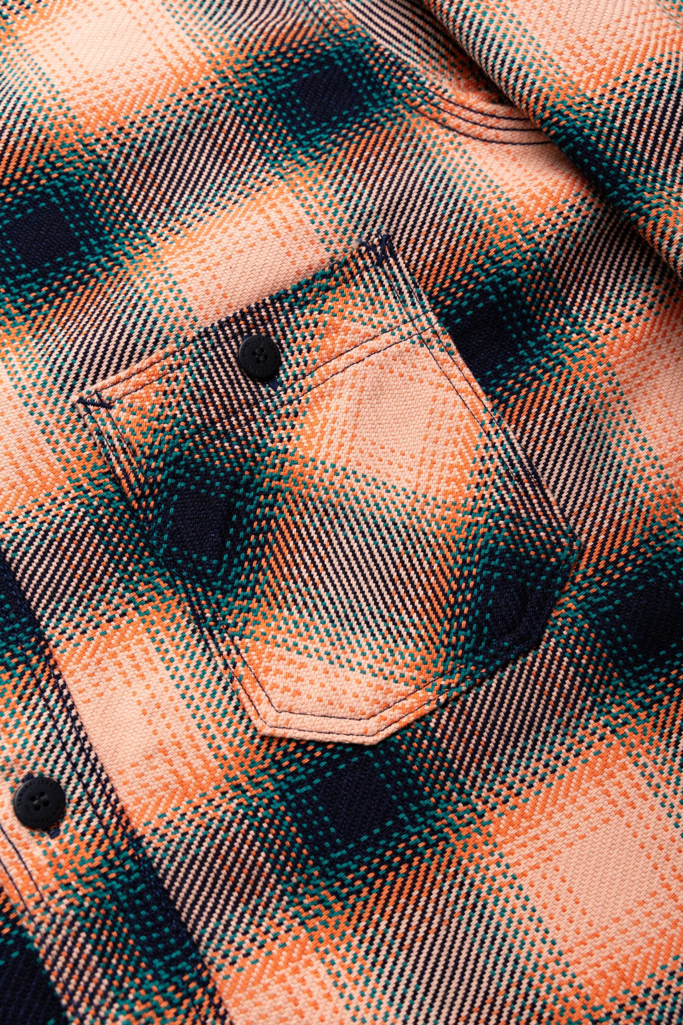 Indigo Rope Dyed Heavy Flannel Shirt - Pink