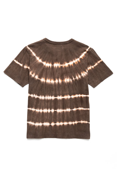 Studio D'Artisan hand dyed t-shirt.The ancient dyeing method, Amami Mud Dyeing, has a gentle, deep, powerful, and astringent color that cannot be synthesized with chemical dyes. 100% cotton. Made In Japan 