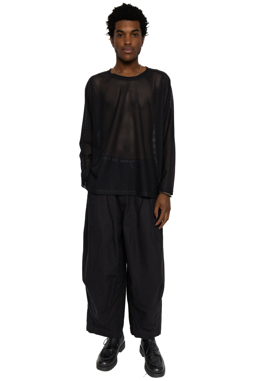 NEEDLES L/S U-Neck Tee Geometric Raschel Lace - Black – BLUE IN
