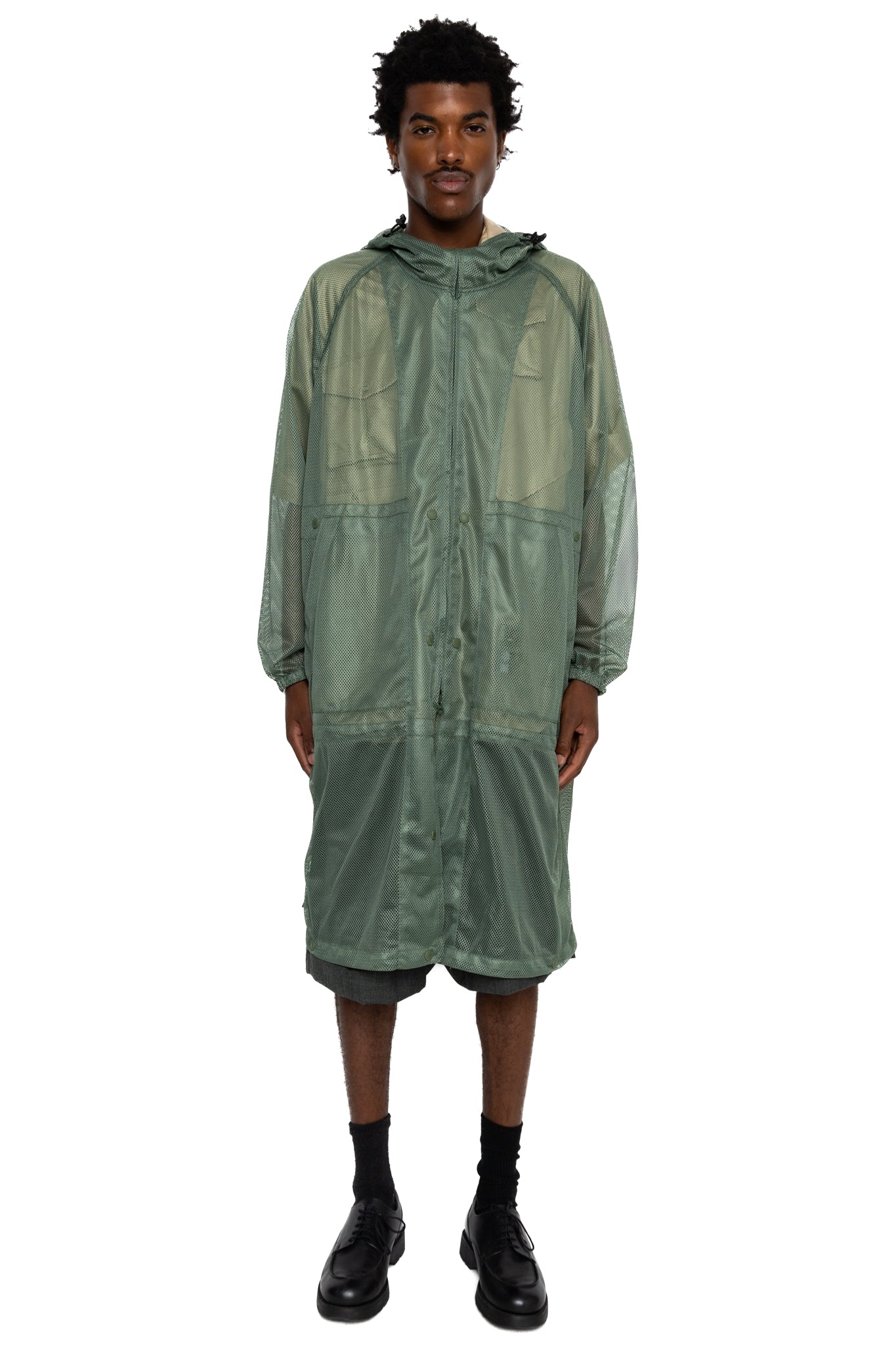 Mesh Parka for Nepenthes NY and Blue in Green - Olive