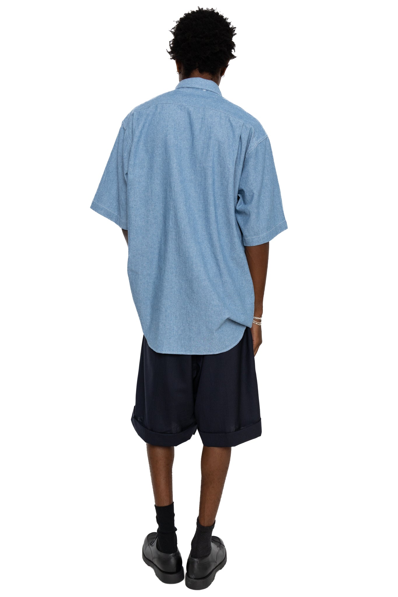 S/S Cargo Shirt for Nepenthes NY and Blue in Green - Light Blue