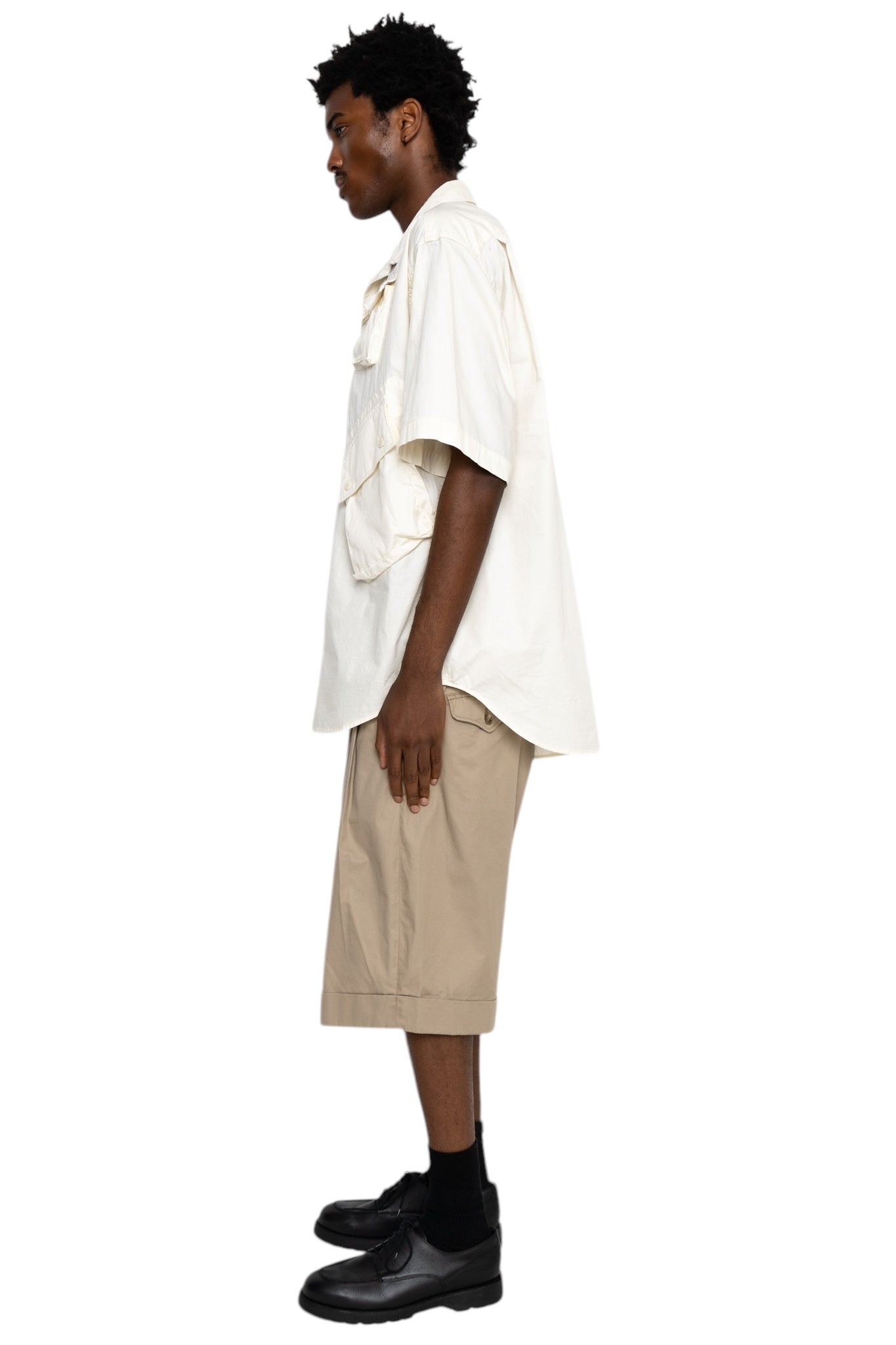 S/S Cargo Shirt for Nepenthes NY and Blue in Green - Natural