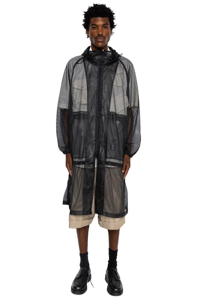 Mesh Parka for Nepenthes NY and Blue in Green - Black