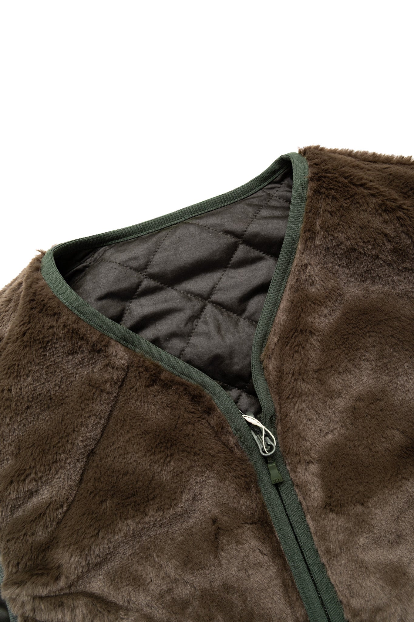 Tech Reversible British Hunter Fur Vest - Brown Khaki
