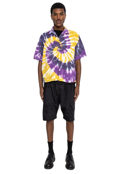 Cabana Shirt Cotton Pile/Tie Dye - Yellow/Purple