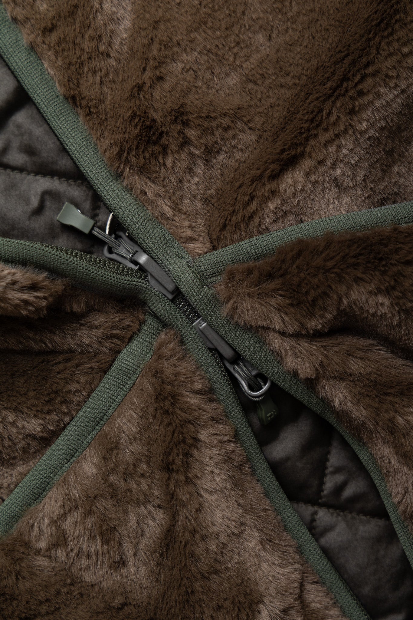 Tech Reversible British Hunter Fur Vest - Brown Khaki