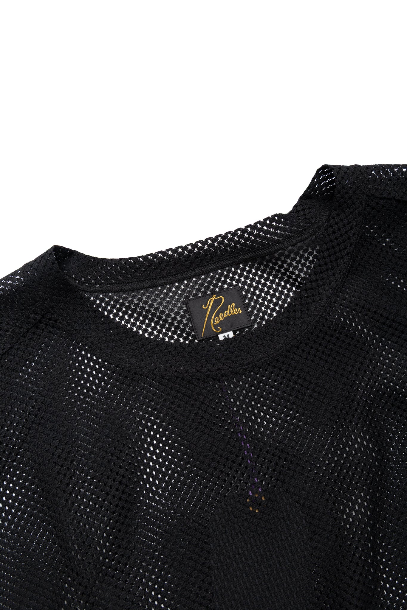 NEEDLES L/S U-Neck Tee Geometric Raschel Lace - Black – BLUE IN