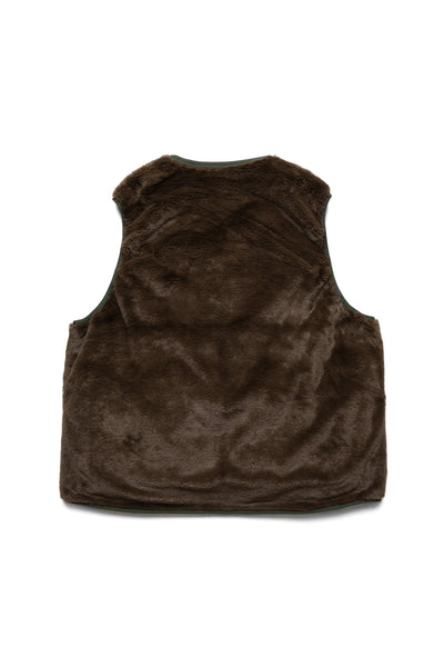 Tech Reversible British Hunter Fur Vest - Brown Khaki