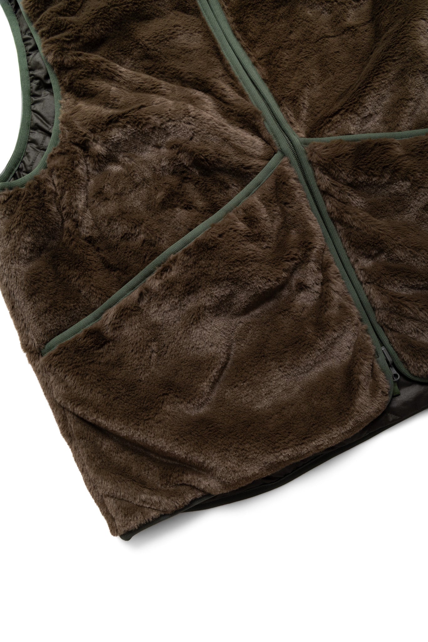 Tech Reversible British Hunter Fur Vest - Brown Khaki