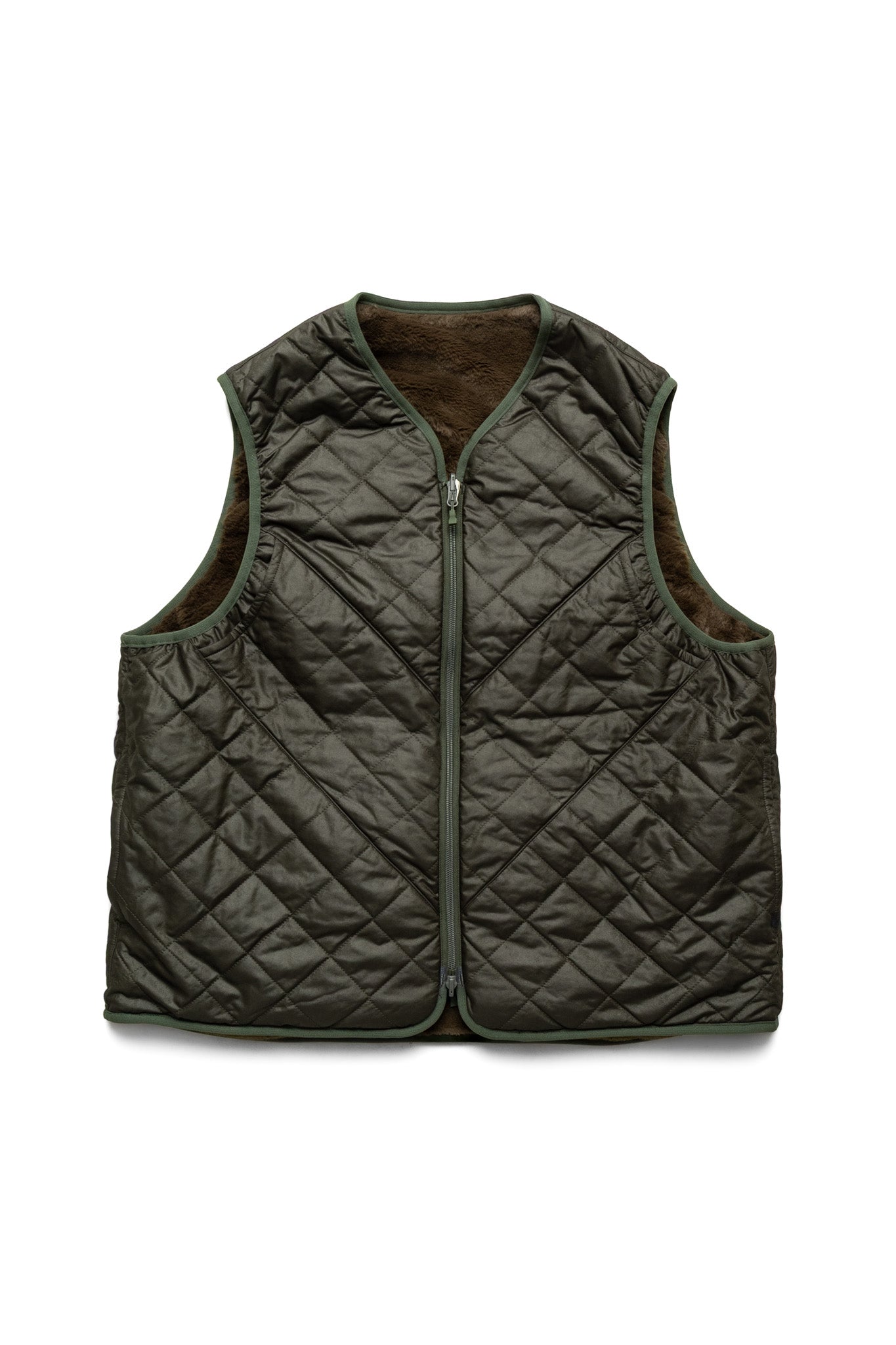 Tech Reversible British Hunter Fur Vest - Brown Khaki