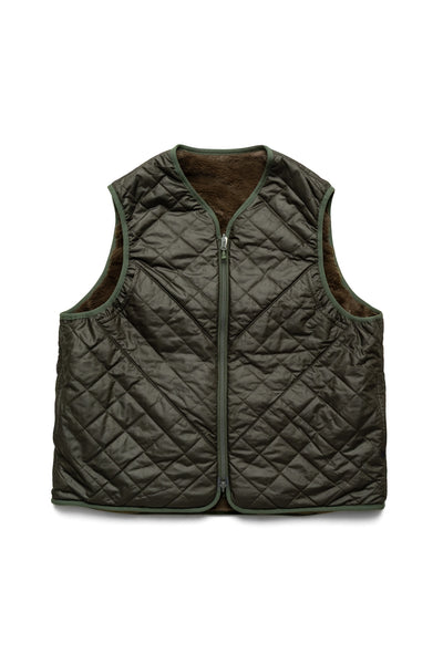 Tech Reversible British Hunter Fur Vest - Brown Khaki