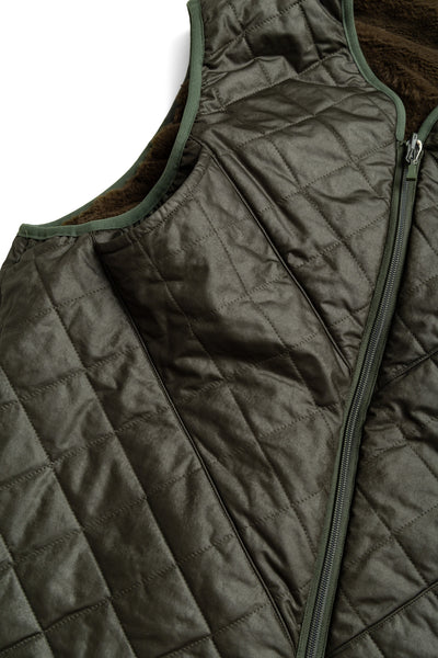 Tech Reversible British Hunter Fur Vest - Brown Khaki