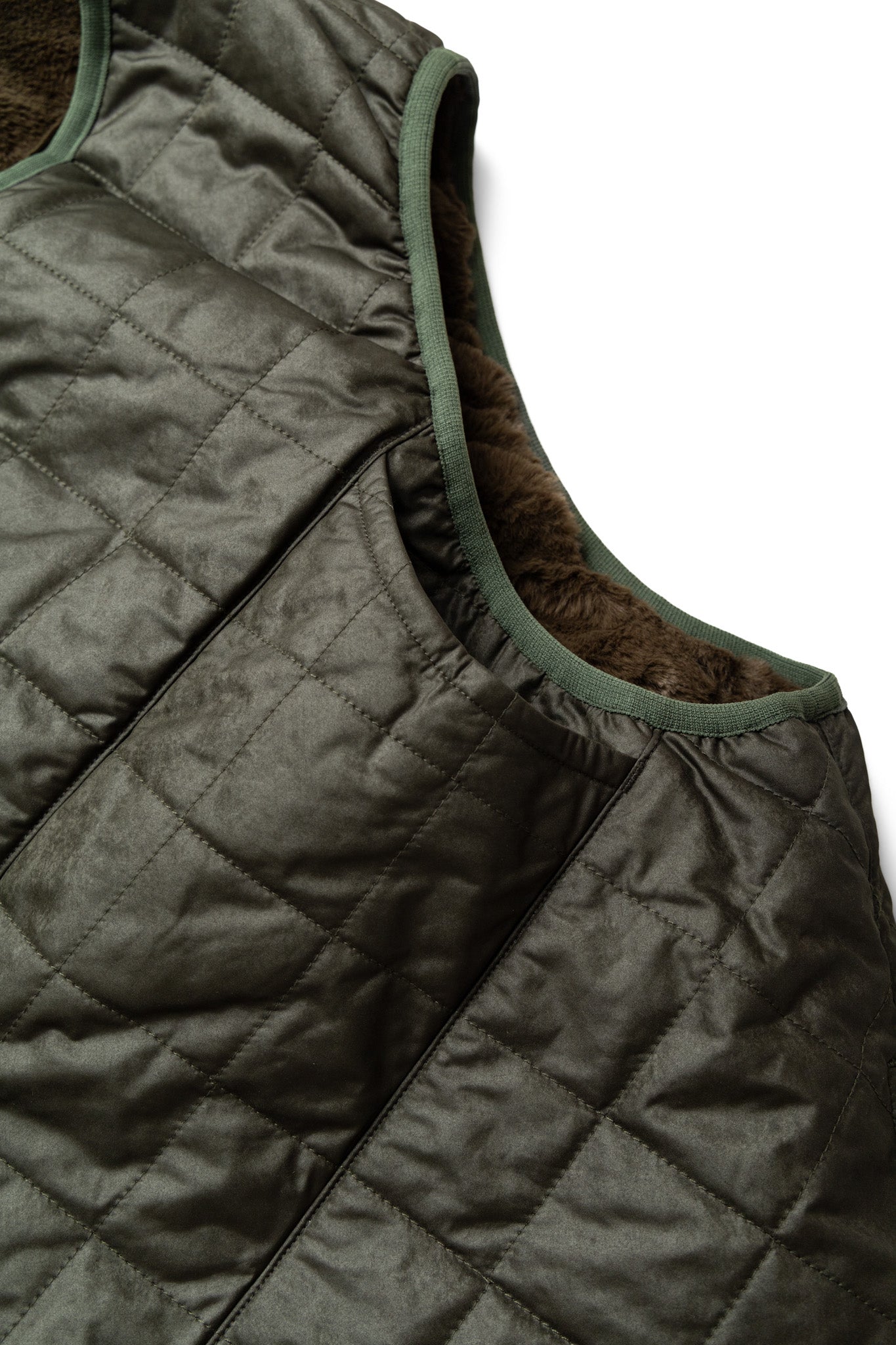 Tech Reversible British Hunter Fur Vest - Brown Khaki