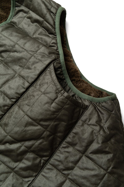 Tech Reversible British Hunter Fur Vest - Brown Khaki