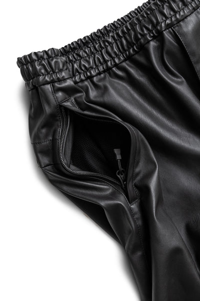 Tech Synthetic Skin Windbreaker Pants - Black