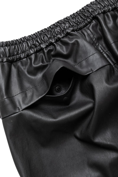 Tech Synthetic Skin Windbreaker Pants - Black