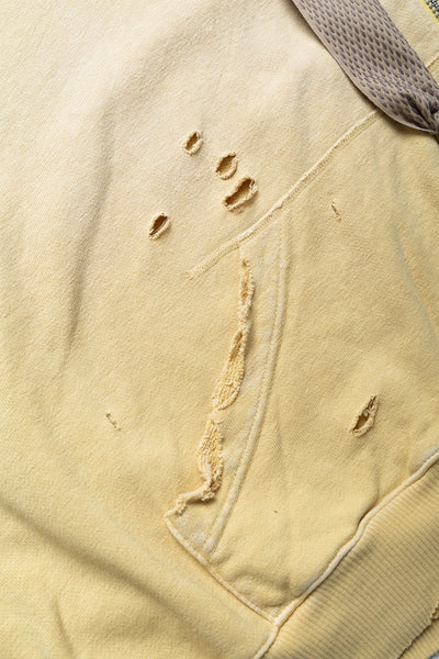 SWT Knit THRILLER Damaged DEVIL Hoodie Blouson (STUDS Remake) - Light Yellow