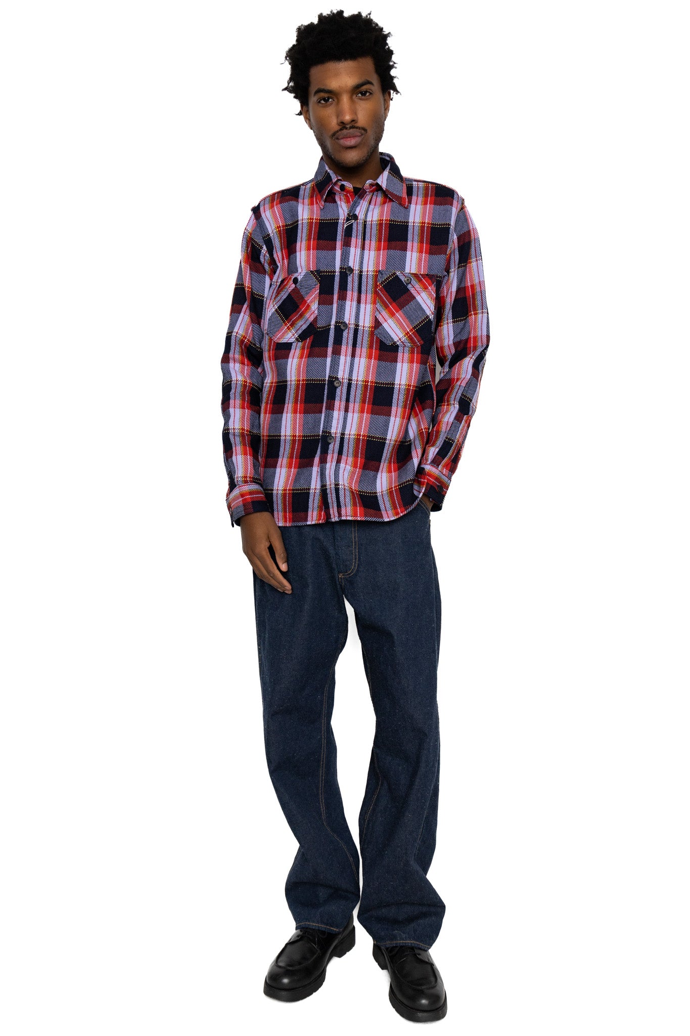 Indigo Rope Dyed Heavy Flannel Shirt - Purple