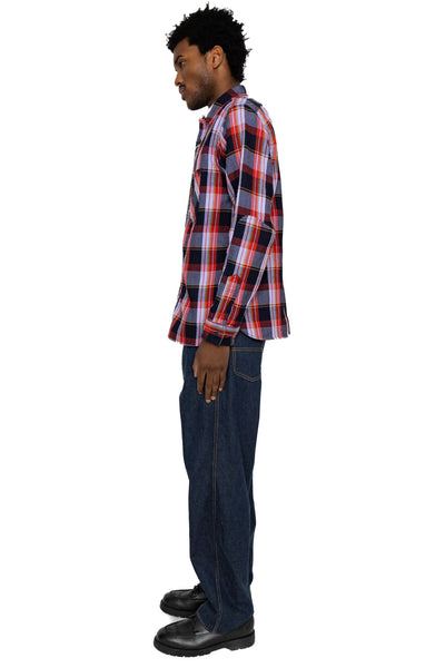 Indigo Rope Dyed Heavy Flannel Shirt - Purple