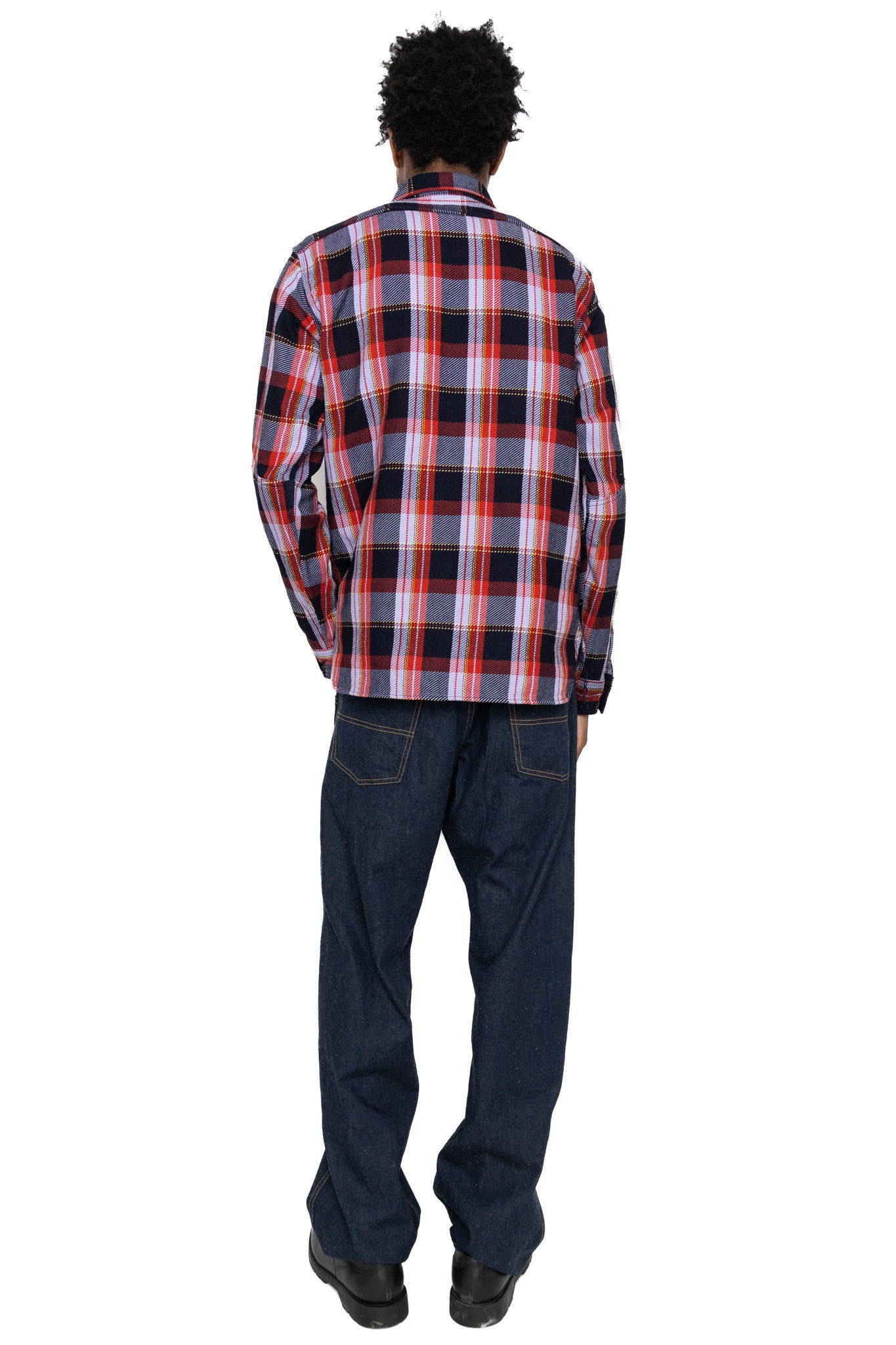 Indigo Rope Dyed Heavy Flannel Shirt - Purple