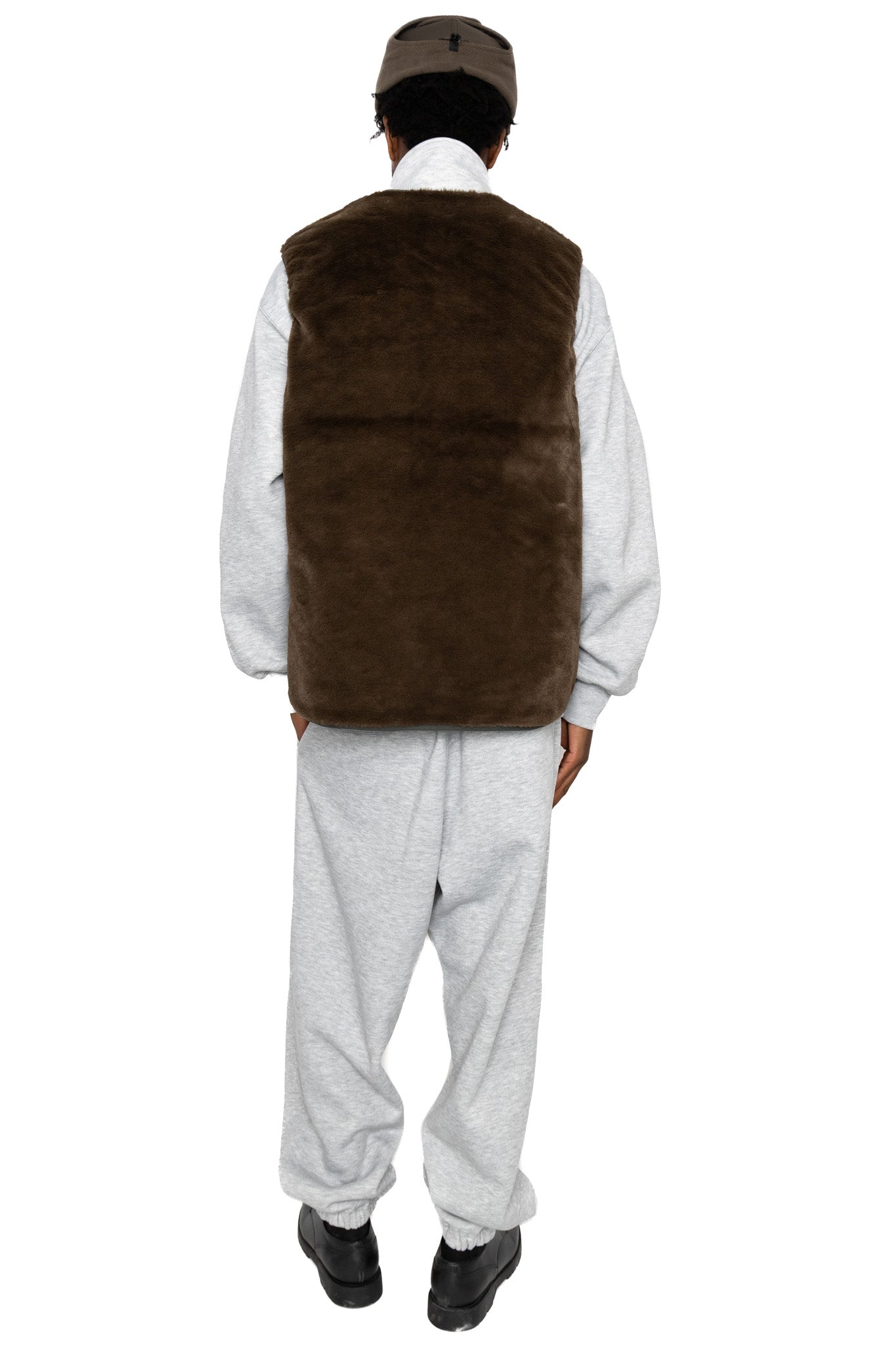 Tech Reversible British Hunter Fur Vest - Brown Khaki