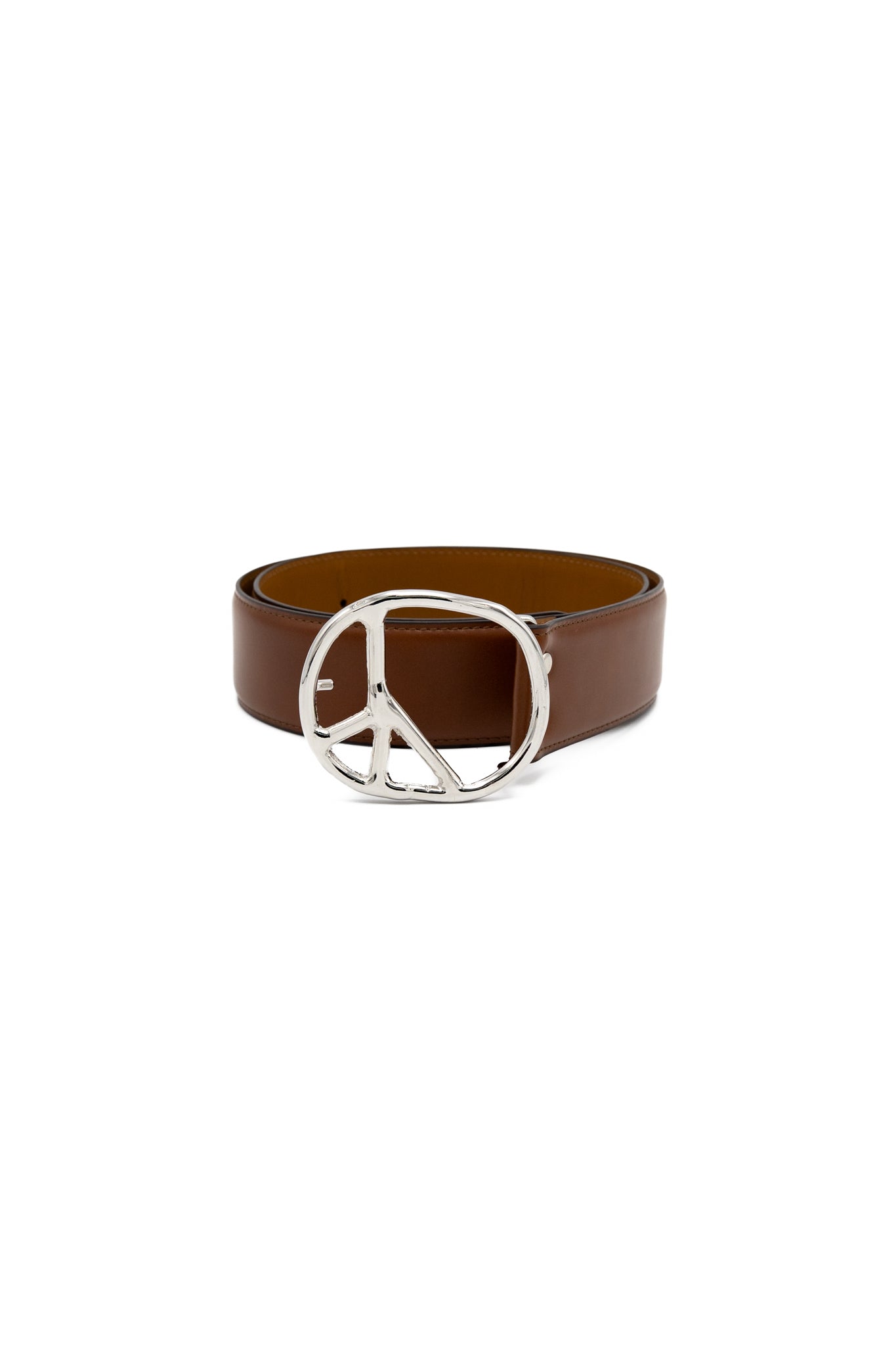 Peace Buckle Belt - Steer Leather - Brown