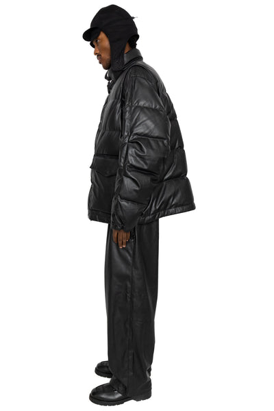 Tech Synthetic Skin Windbreaker Pants - Black