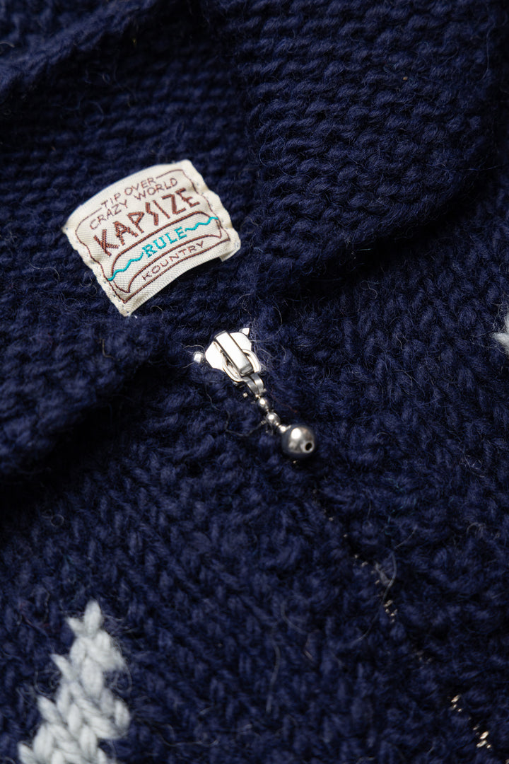 Kapital Hand Knit PECKISH TROUT ZIP Cardigan – BLUE IN GREEN SOHO
